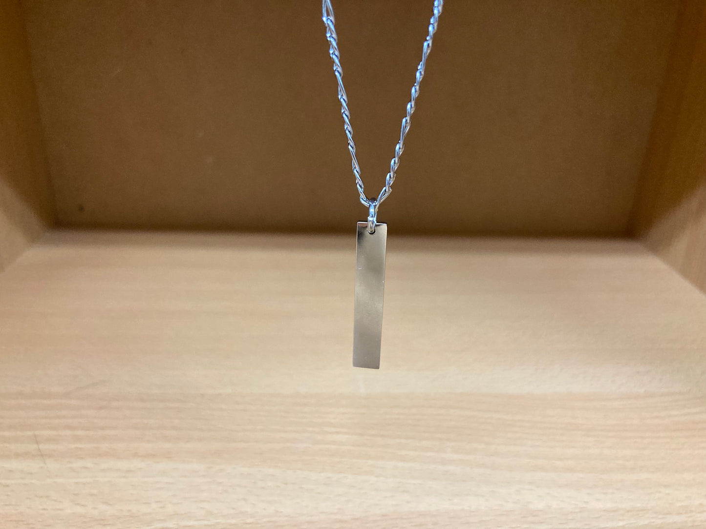 Tiny Treasures Seoul - Minimal Bar Pendant Necklace (Surgical Steel) Front View 2