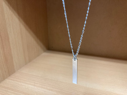 Tiny Treasures Seoul - Minimal Bar Pendant Necklace (Surgical Steel) Side View 2