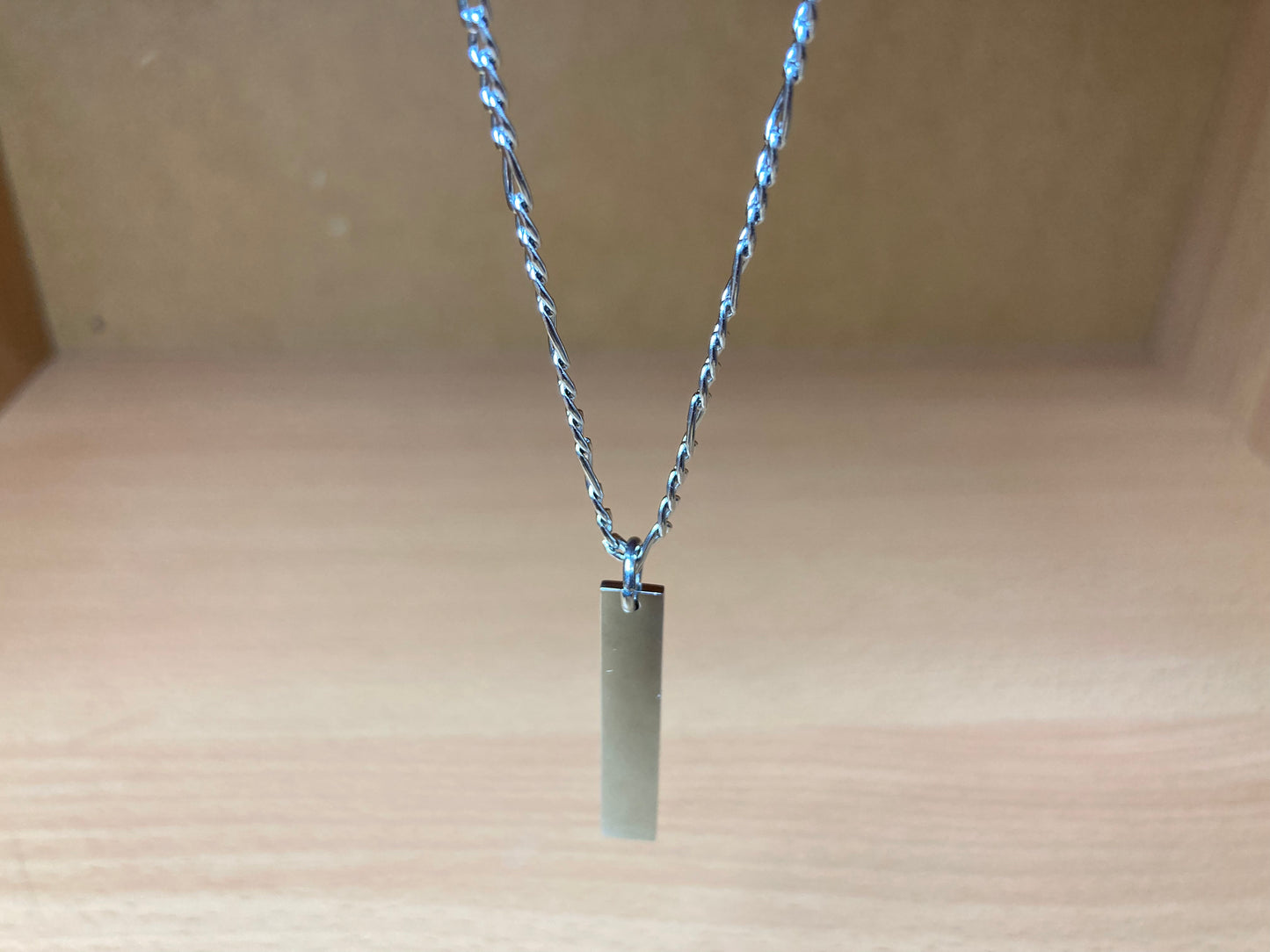 Tiny Treasures Seoul - Minimal Bar Pendant Necklace (Surgical Steel) Front View 3
