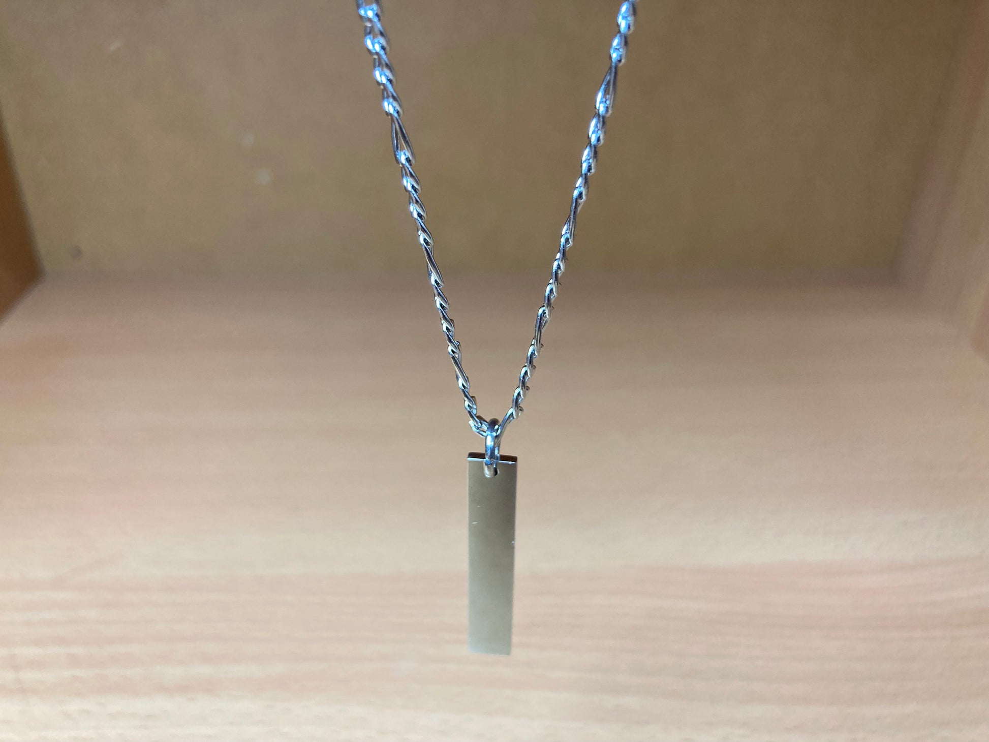 Tiny Treasures Seoul - Minimal Bar Pendant Necklace (Surgical Steel) Front View 3