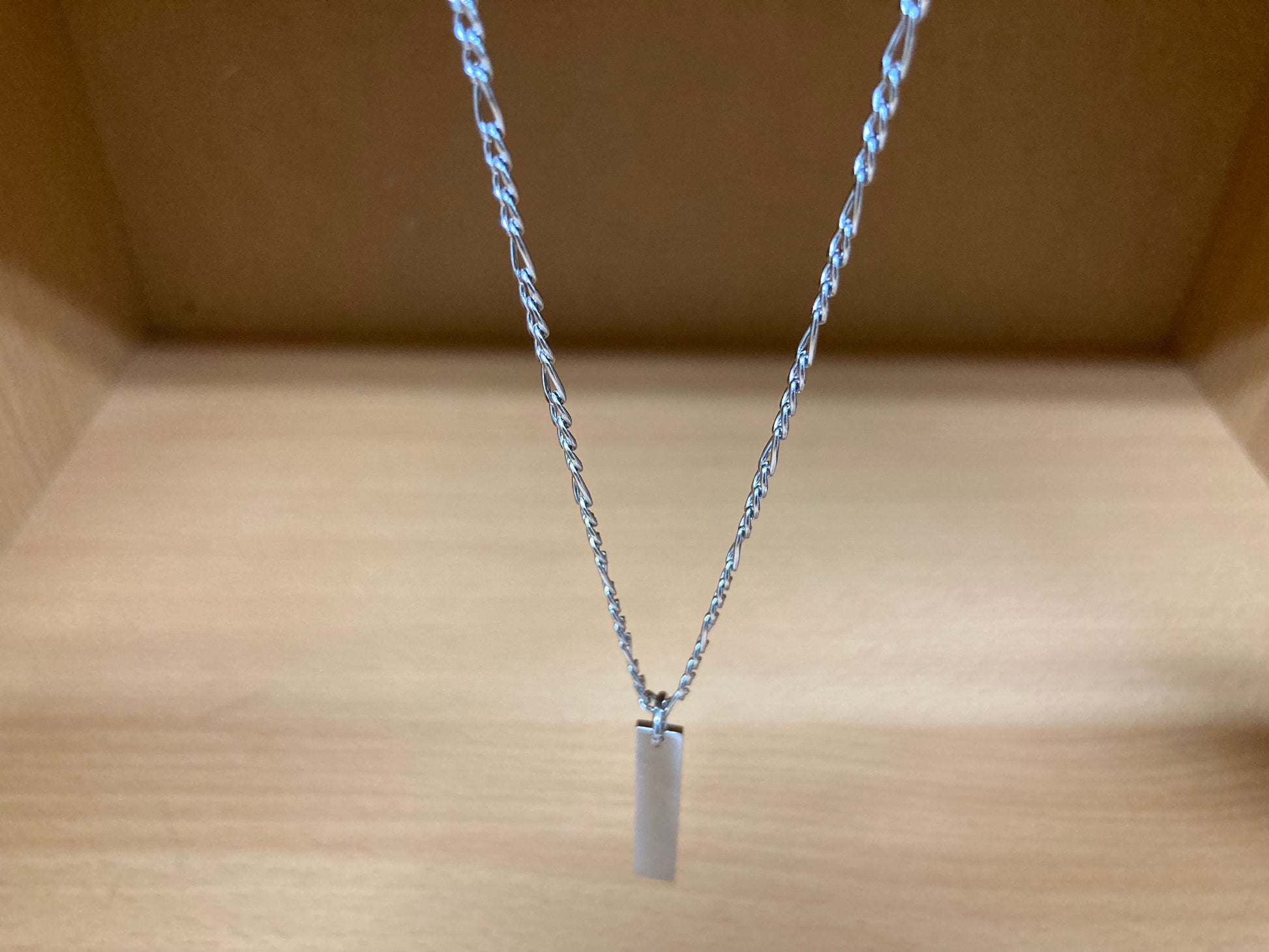 Tiny Treasures Seoul - Minimal Bar Pendant Necklace (Surgical Steel) Front View 4