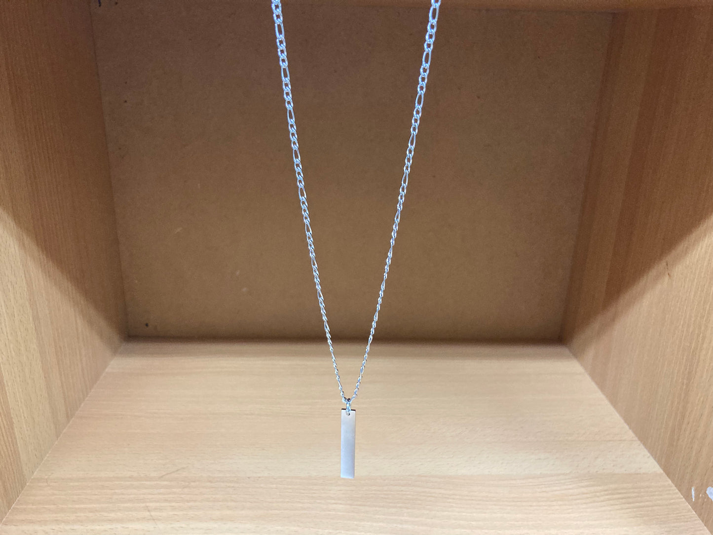 Tiny Treasures Seoul - Minimal Bar Pendant Necklace (Surgical Steel) Top View