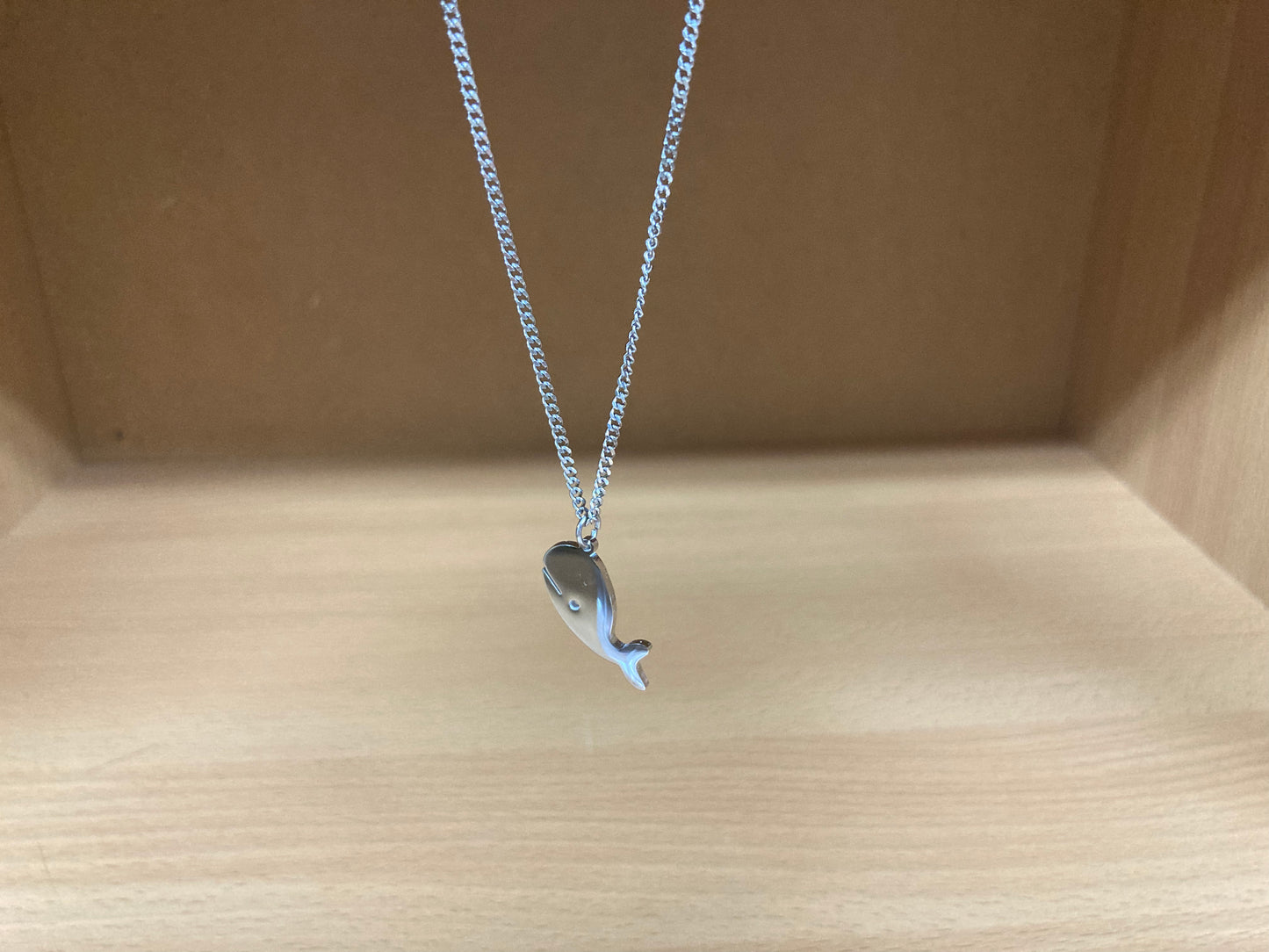 Tiny Treasures Seoul - Minimal Whale Surgical Steel Necklace Front View