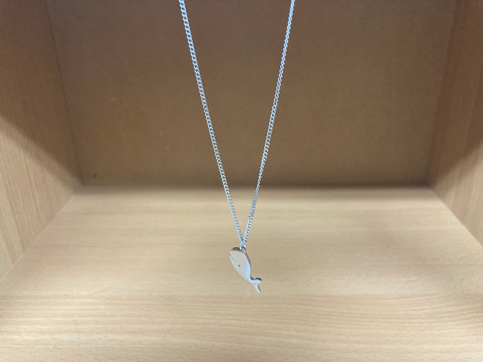 Tiny Treasures Seoul - Minimal Whale Surgical Steel Necklace Front View 3