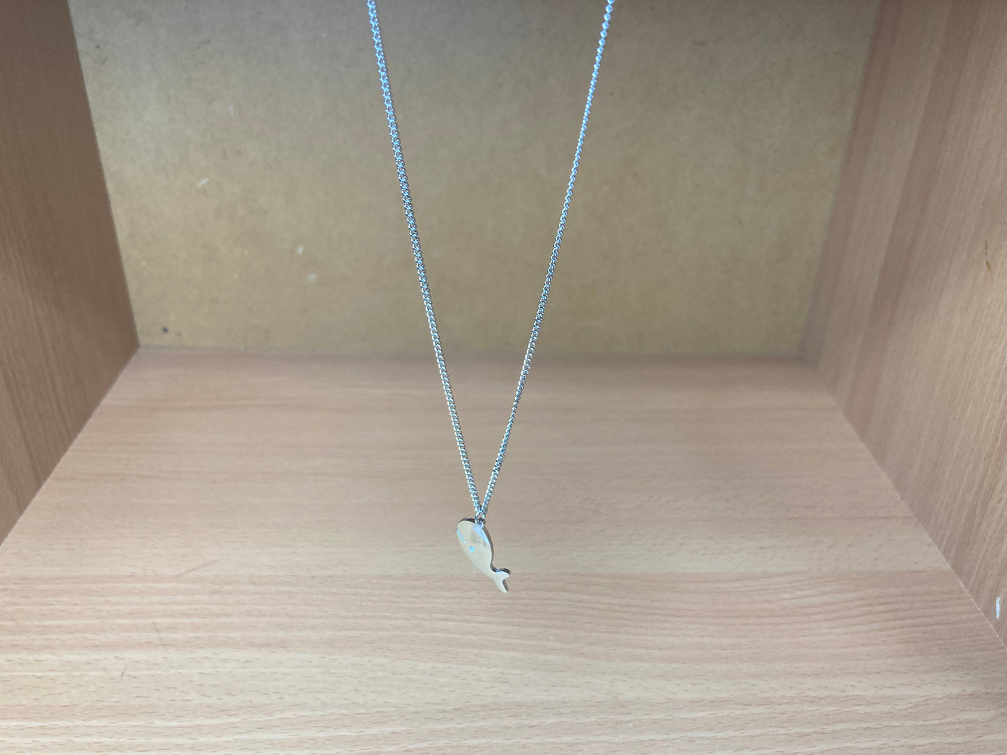 Tiny Treasures Seoul - Minimal Whale Surgical Steel Necklace Front View 3