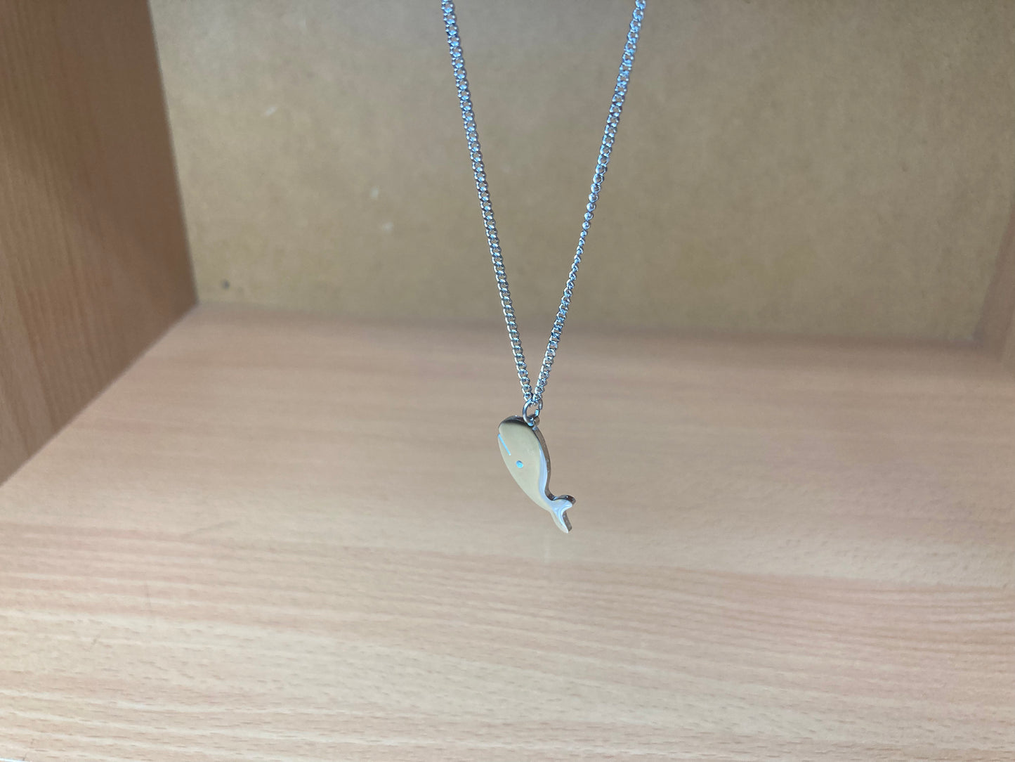 Tiny Treasures Seoul - Minimal Whale Surgical Steel Necklace Front View 5