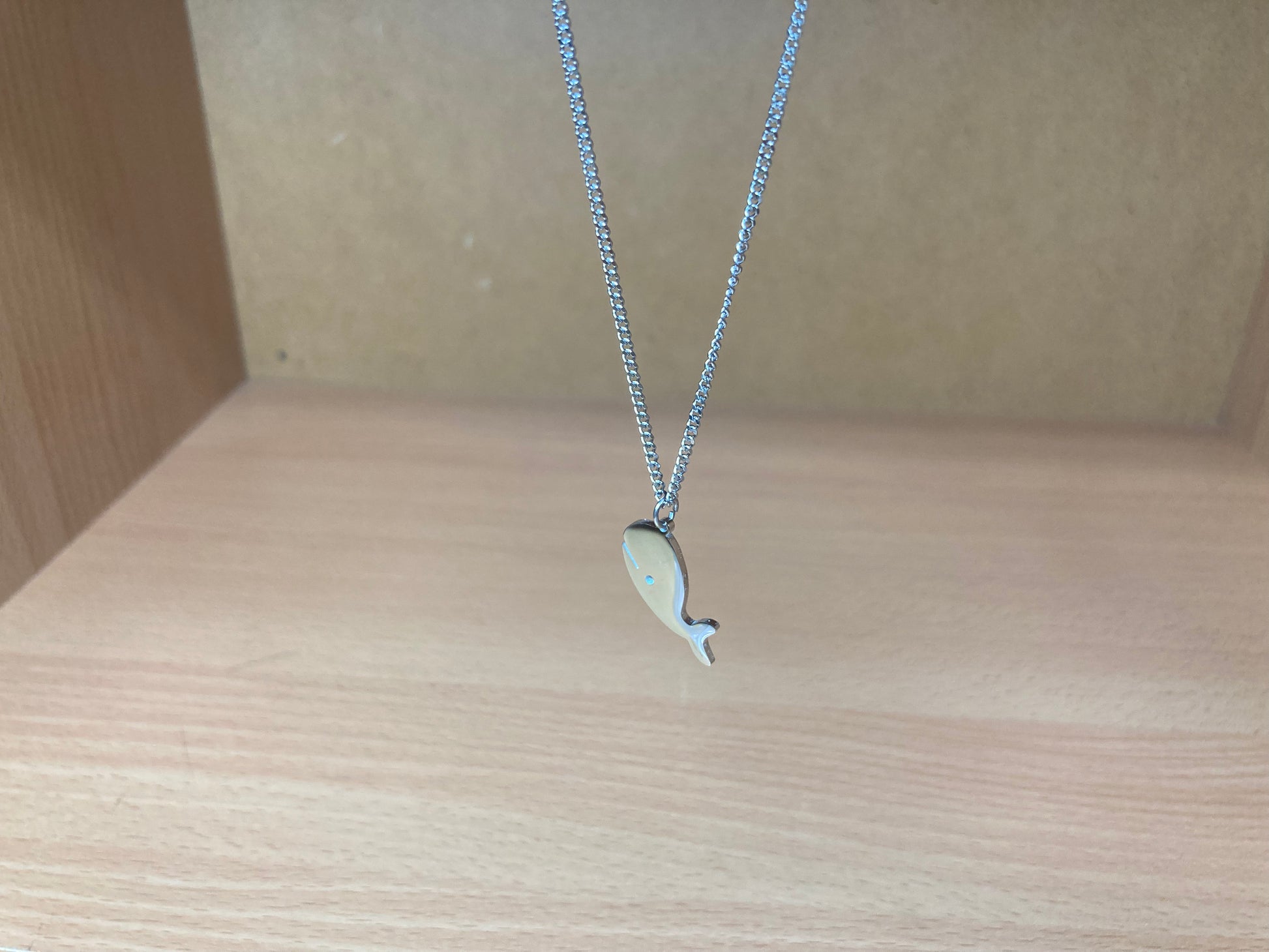 Tiny Treasures Seoul - Minimal Whale Surgical Steel Necklace Front View 5