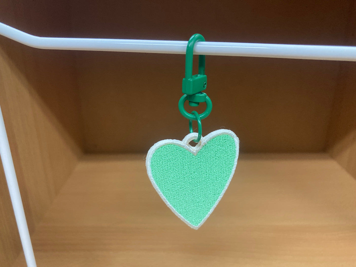 Tiny Treasures Seoul - Mint Green Embroidered Heart Bag Charm
