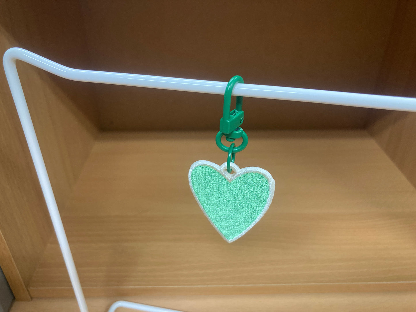 Tiny Treasures Seoul - Mint Green Embroidered Heart Bag Charm 11
