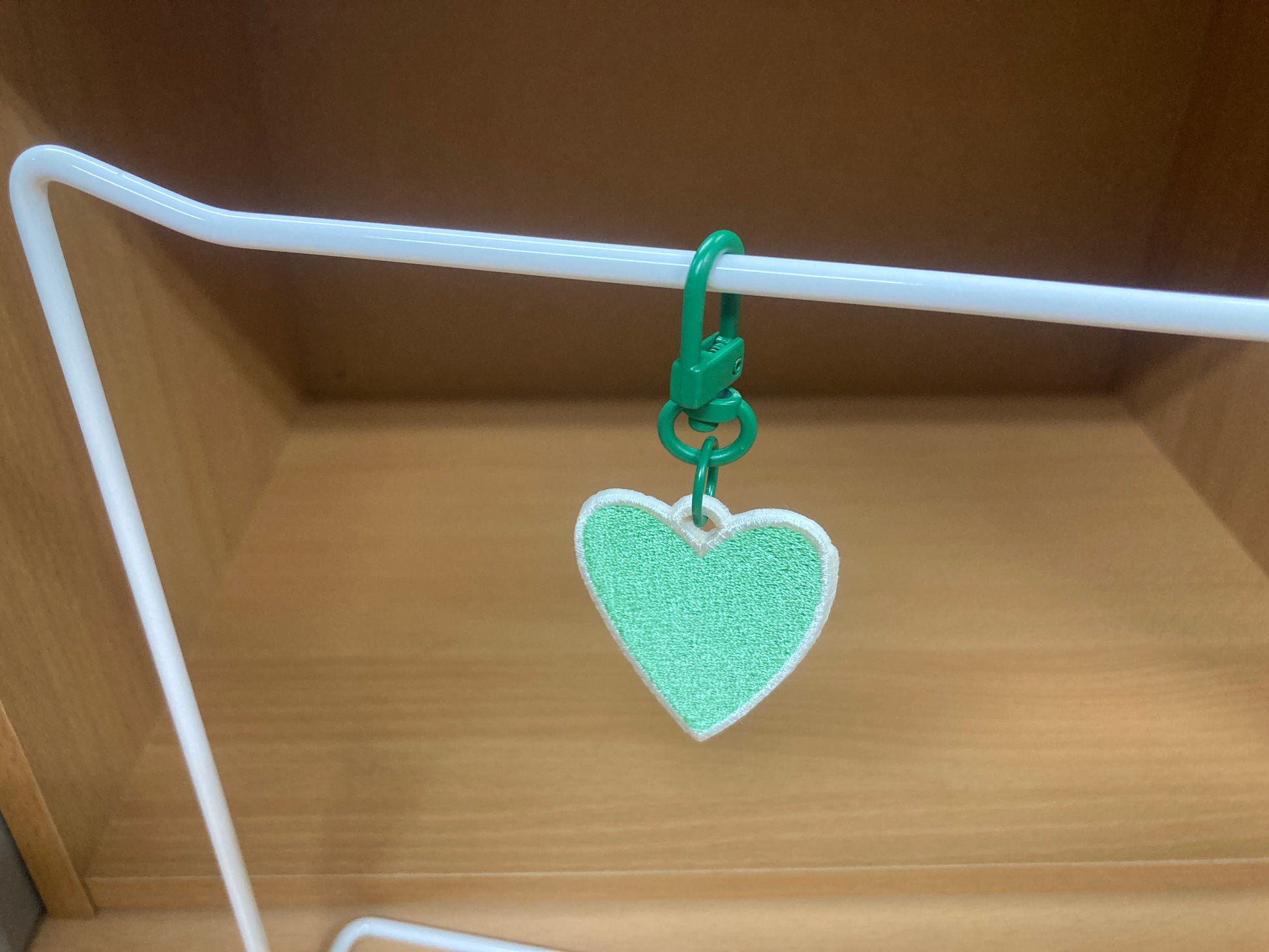 Tiny Treasures Seoul - Mint Green Embroidered Heart Bag Charm 11