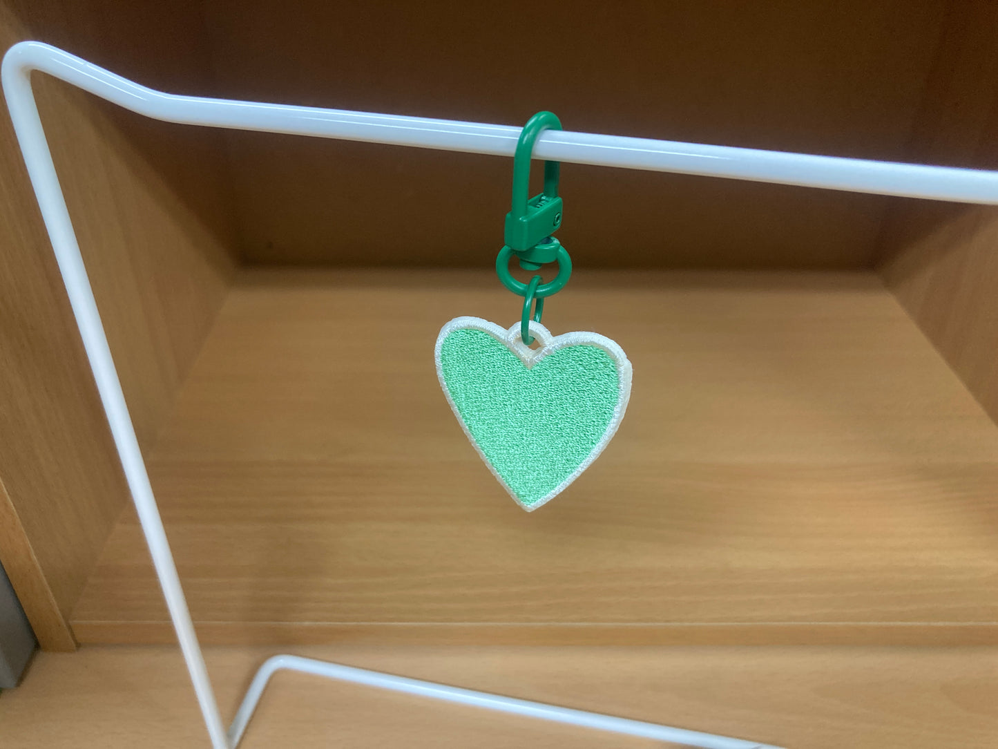 Tiny Treasures Seoul - Mint Green Embroidered Heart Bag Charm 7