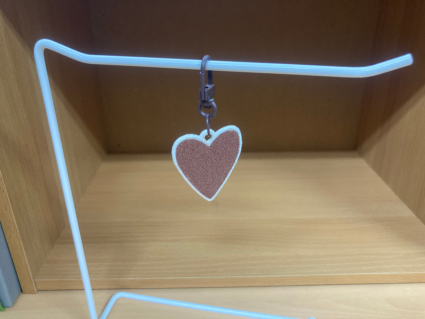 Tiny Treasures Seoul - Mocha Brown Embroidered Heart Bag Charm 7