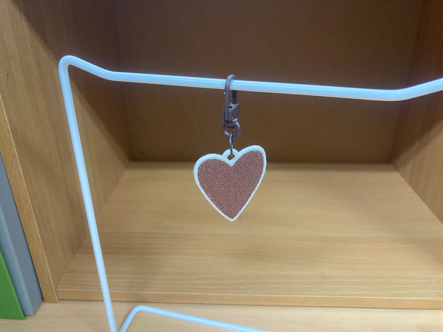 Tiny Treasures Seoul - Mocha Brown Embroidered Heart Bag Charm 8