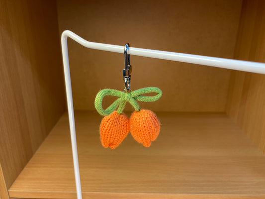Orange Tulip Ribbon Bag Charm