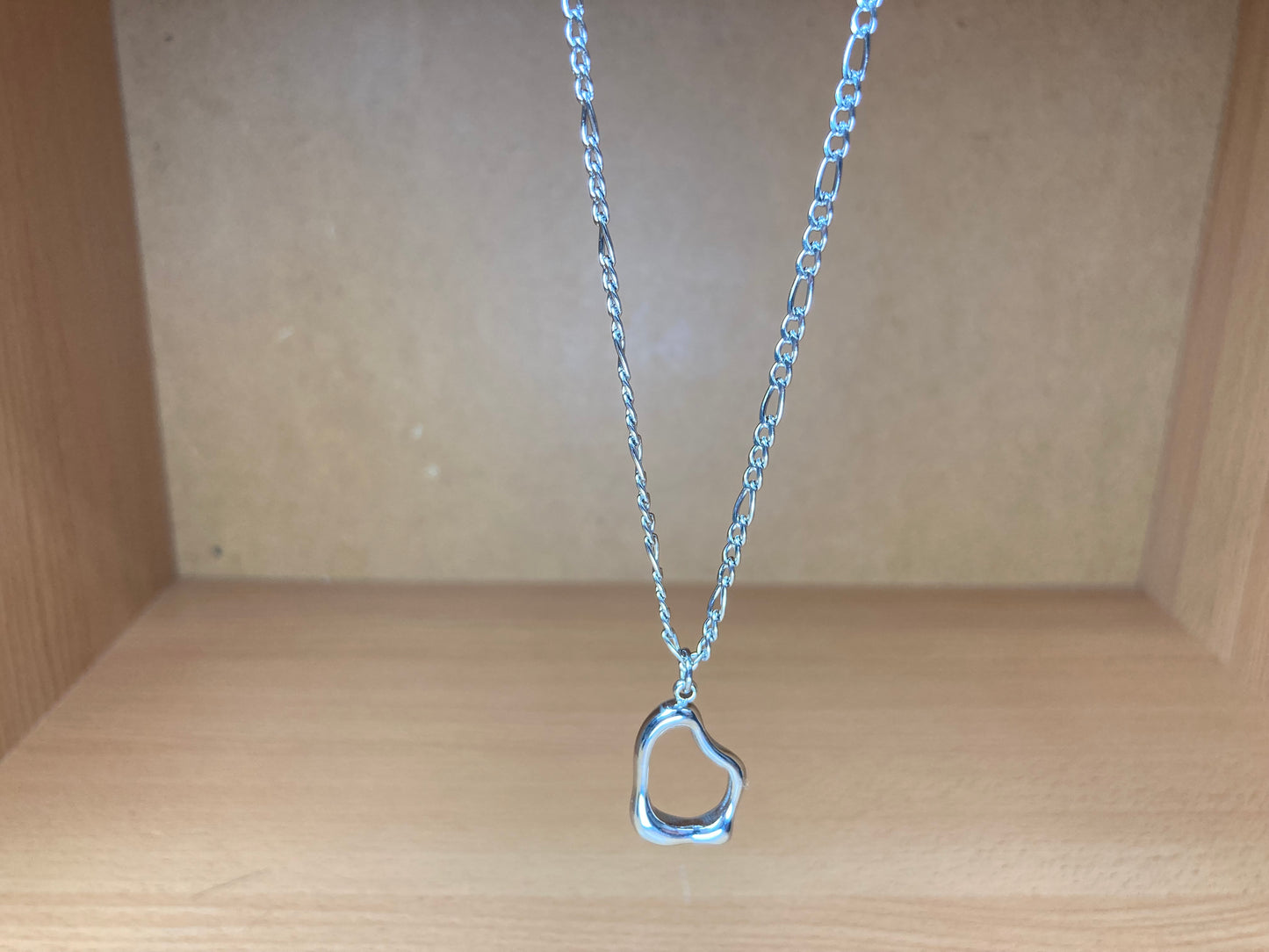 Tiny Treasures Seoul - Surgical Steel Organic Loop Pendant Figaro Chain Necklace