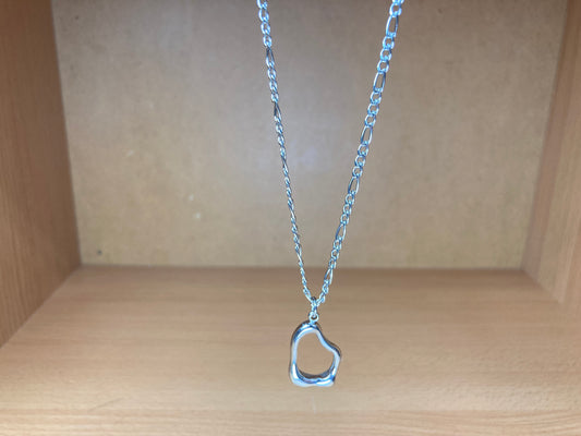 Tiny Treasures Seoul - Surgical Steel Organic Loop Pendant Figaro Chain Necklace