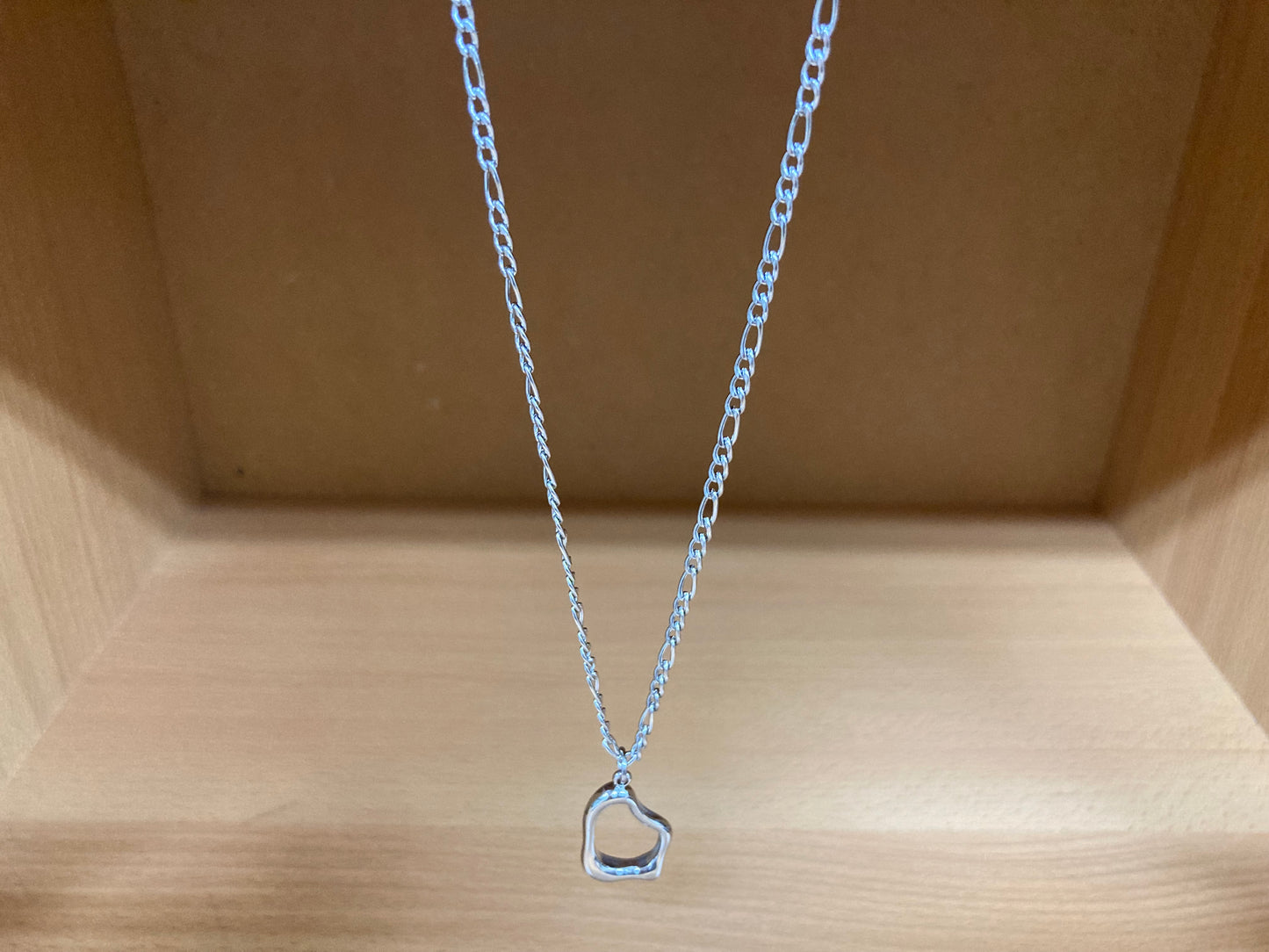 Tiny Treasures Seoul - Surgical Steel Organic Loop Pendant Figaro Chain Necklace