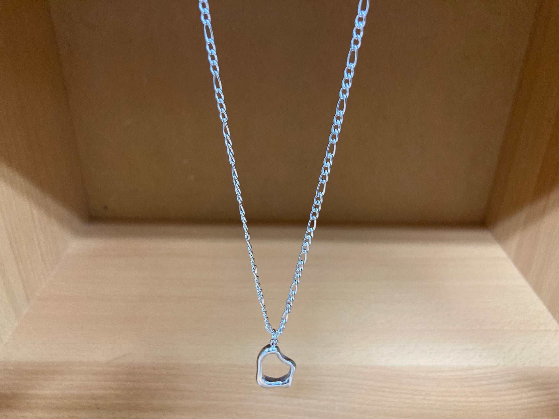 Tiny Treasures Seoul - Surgical Steel Organic Loop Pendant Figaro Chain Necklace