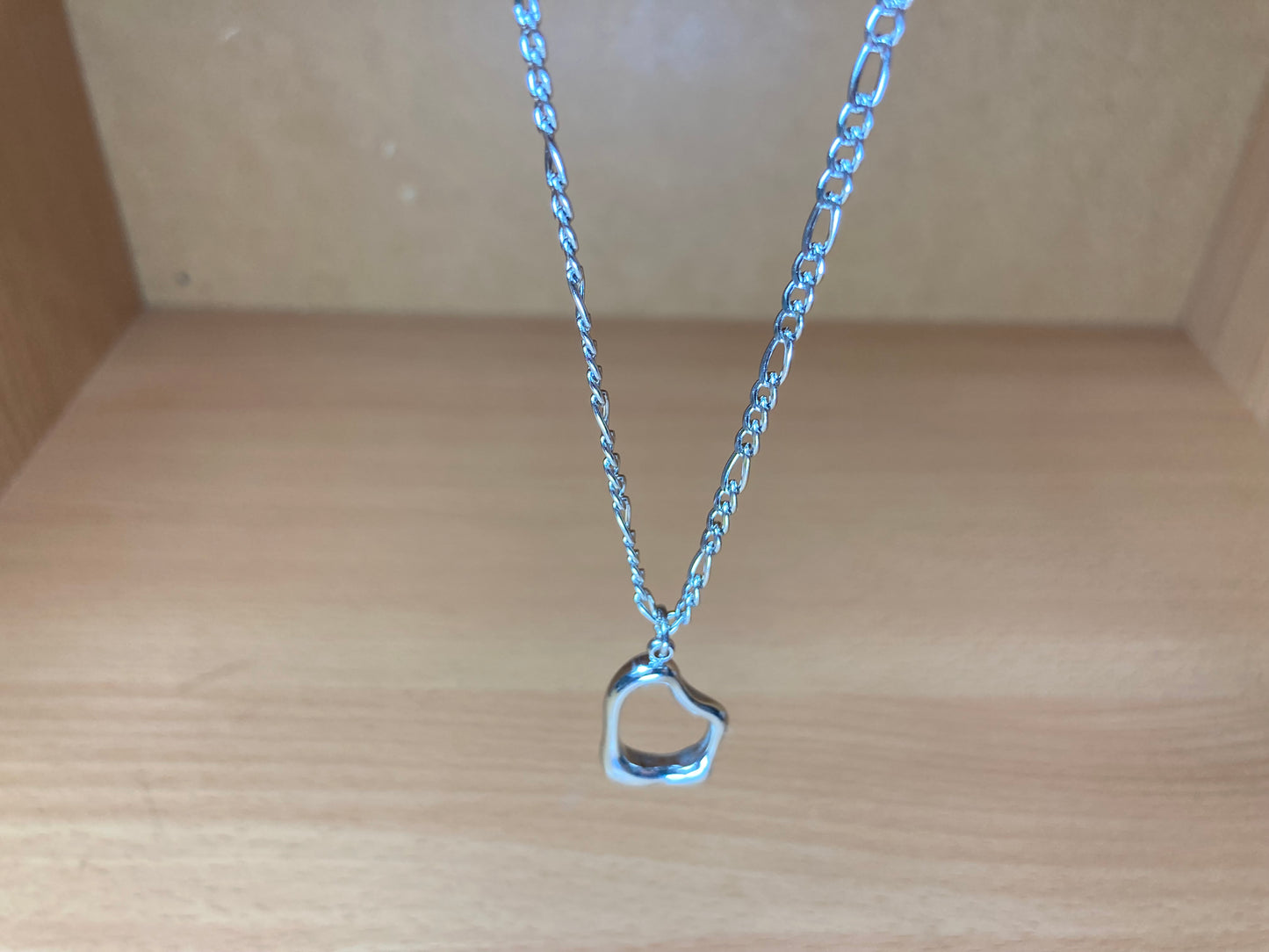 Tiny Treasures Seoul - Surgical Steel Organic Loop Pendant Figaro Chain Necklace
