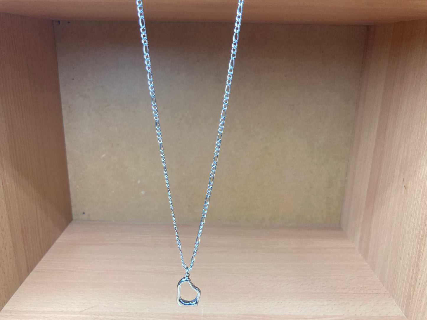 Tiny Treasures Seoul - Surgical Steel Organic Loop Pendant Figaro Chain Necklace