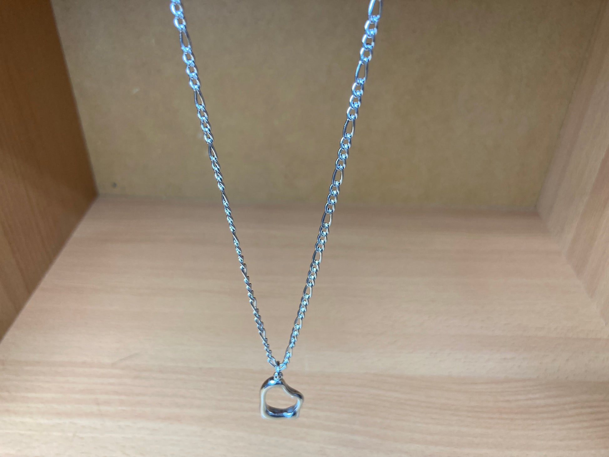 Tiny Treasures Seoul - Surgical Steel Organic Loop Pendant Figaro Chain Necklace