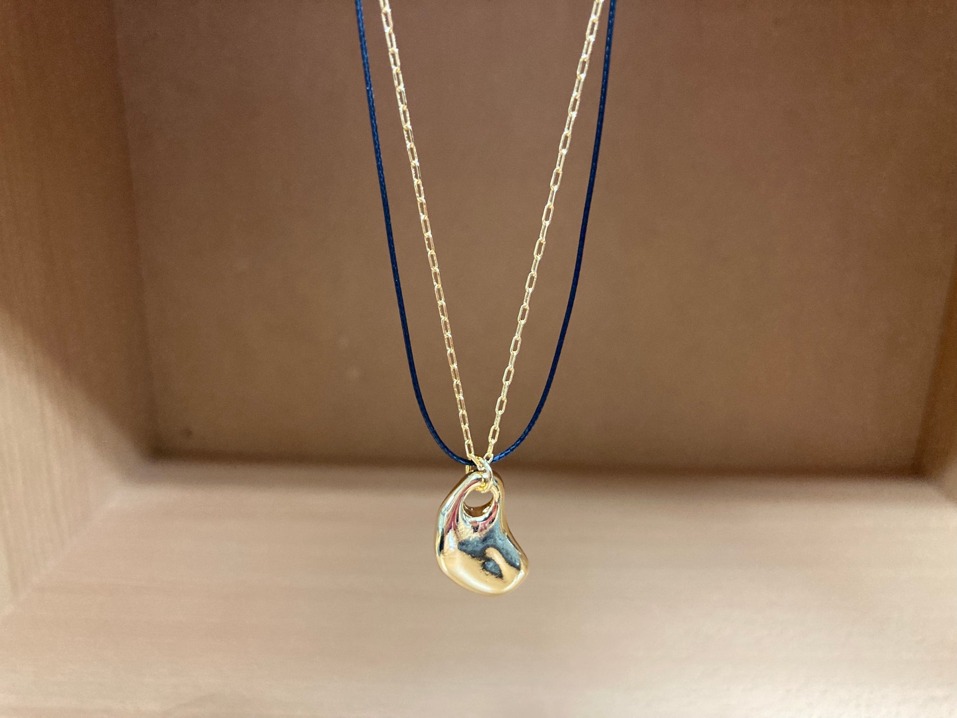Tiny Treasures Seoul - Organic Gold Drop Layered Necklace Front View