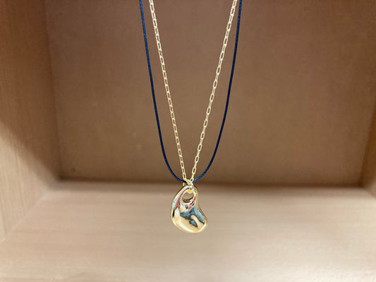 Tiny Treasures Seoul - Organic Gold Drop Layered Necklace Front View