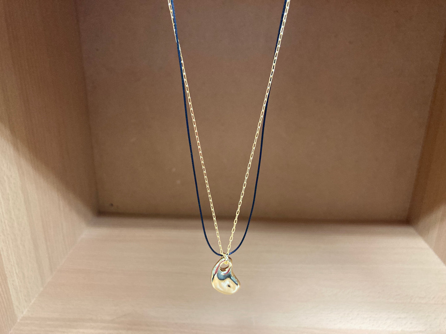 Tiny Treasures Seoul - Organic Gold Drop Layered Necklace Front View 2