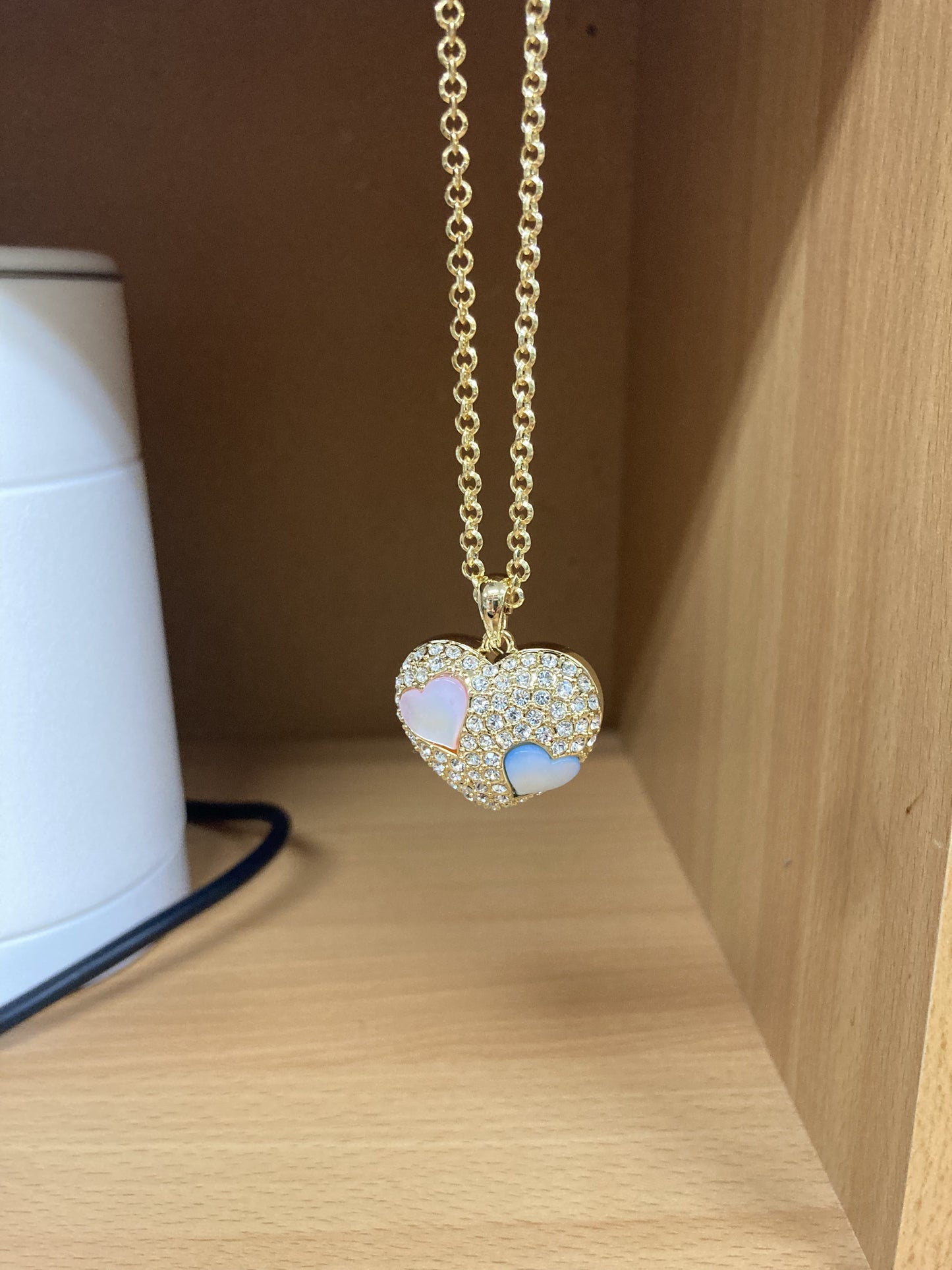 Pastel Heart Pendant Necklace (Gold)