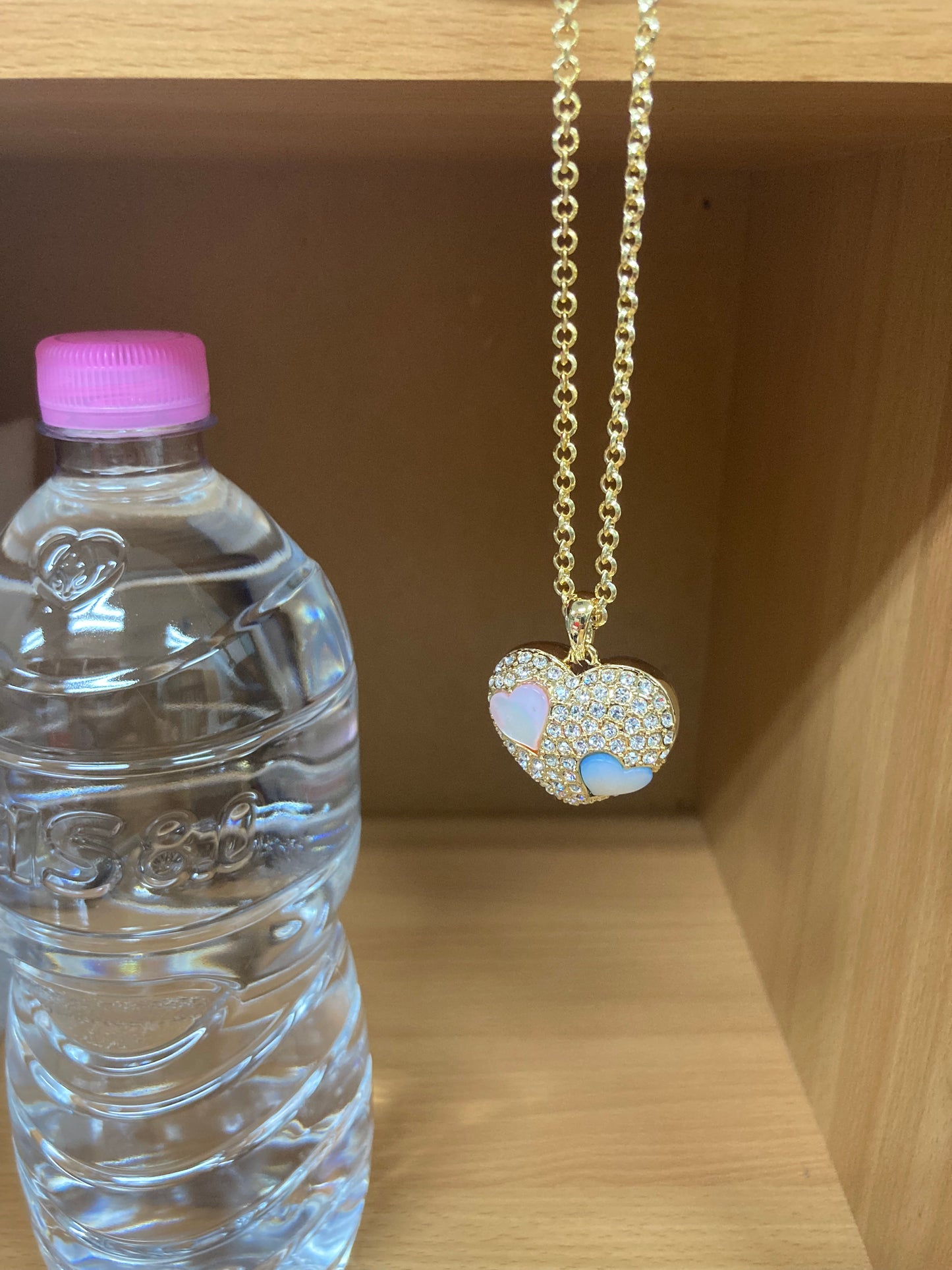 Pastel Heart Pendant Necklace (Gold)