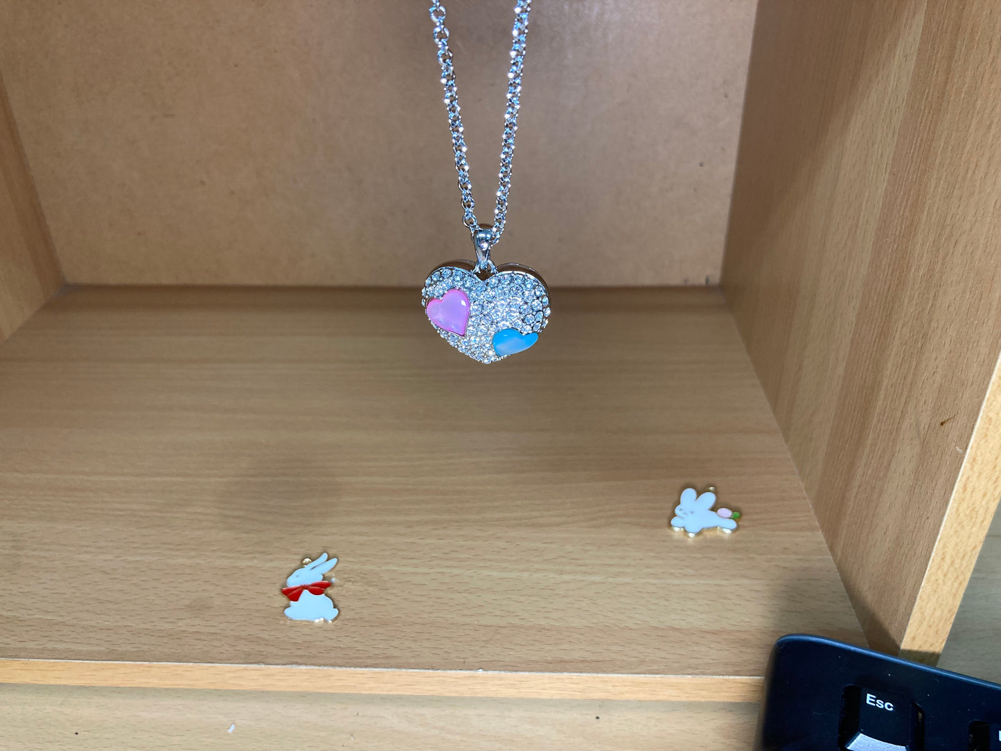 Pastel Heart Pendant Necklace (Silver)