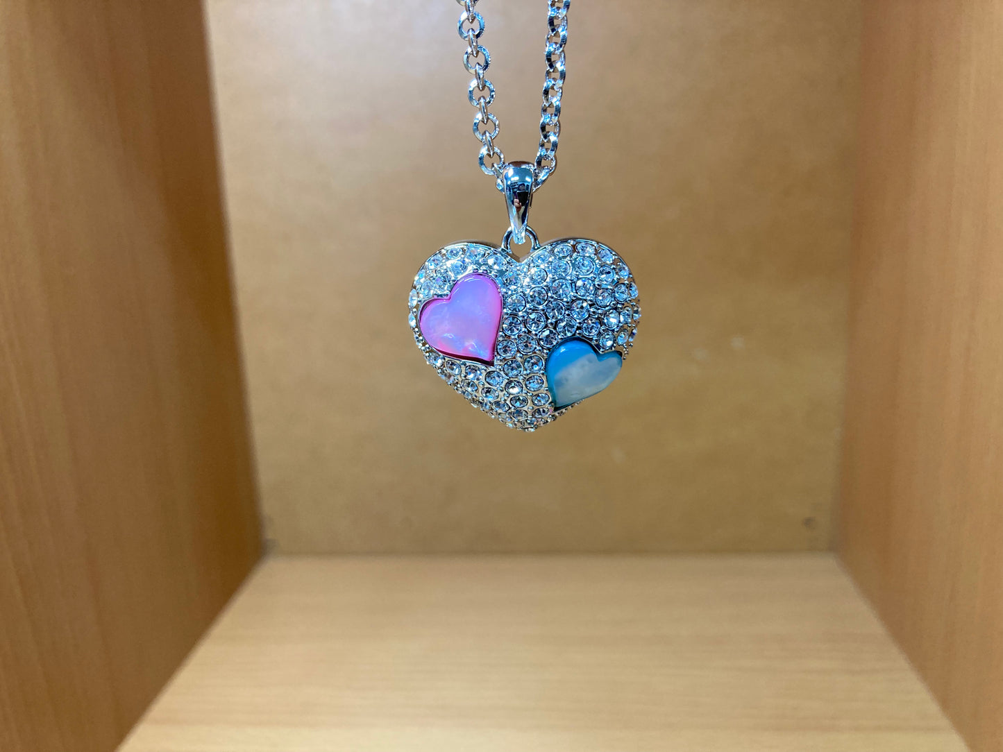Pastel Heart Pendant Necklace (Silver)