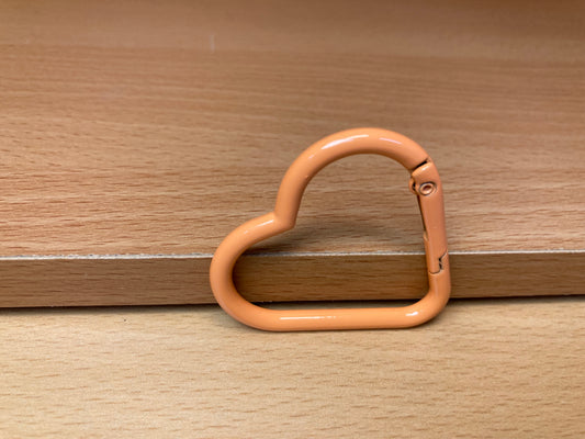Peach Heart Shape Holder Key Ring