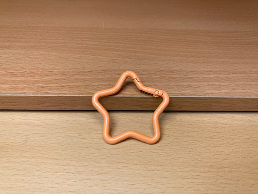 Peach Star Shape Holder Key Ring