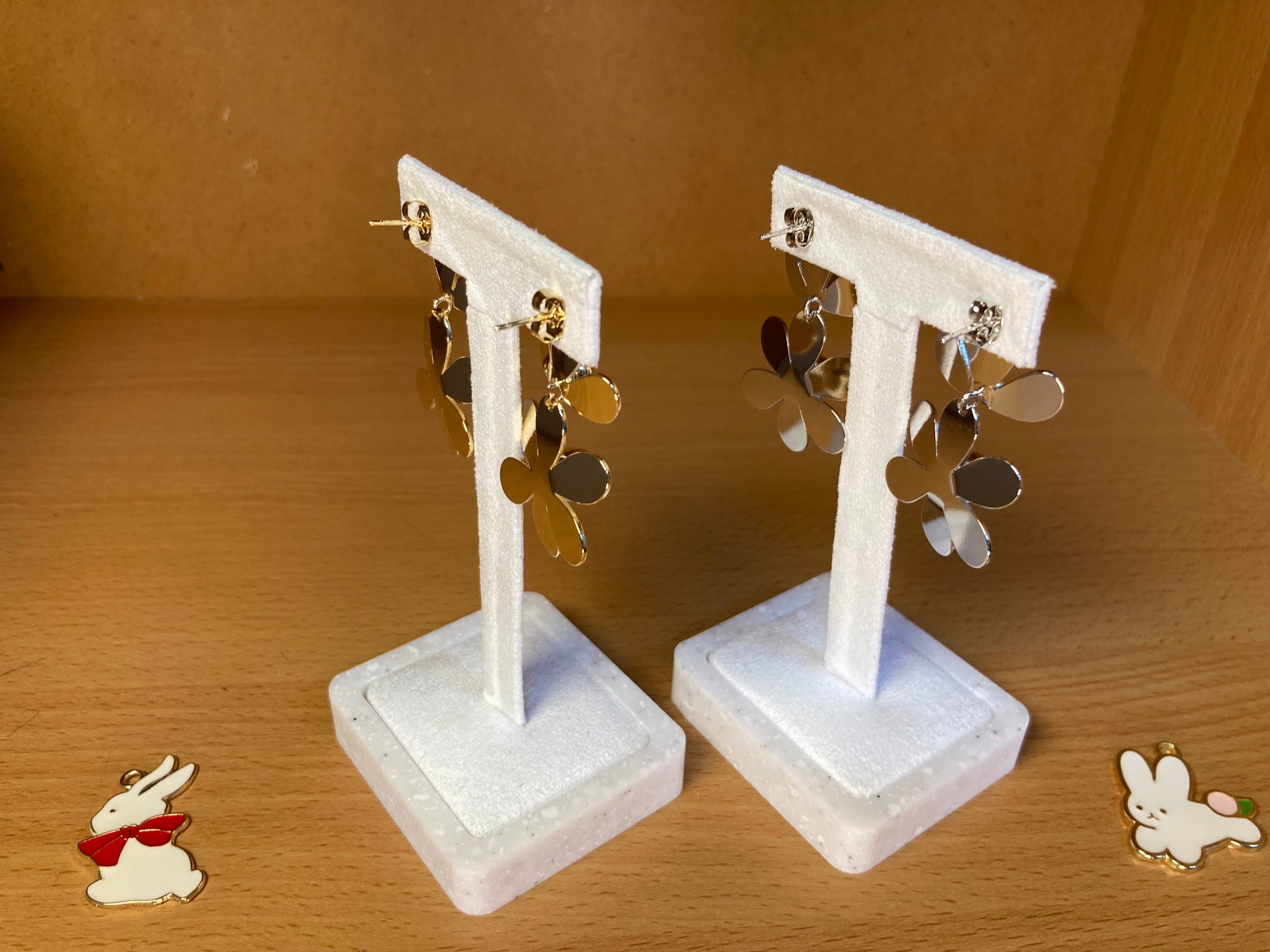 Tiny Treasures Seoul - Petal Link Drop Earrings (Silver)