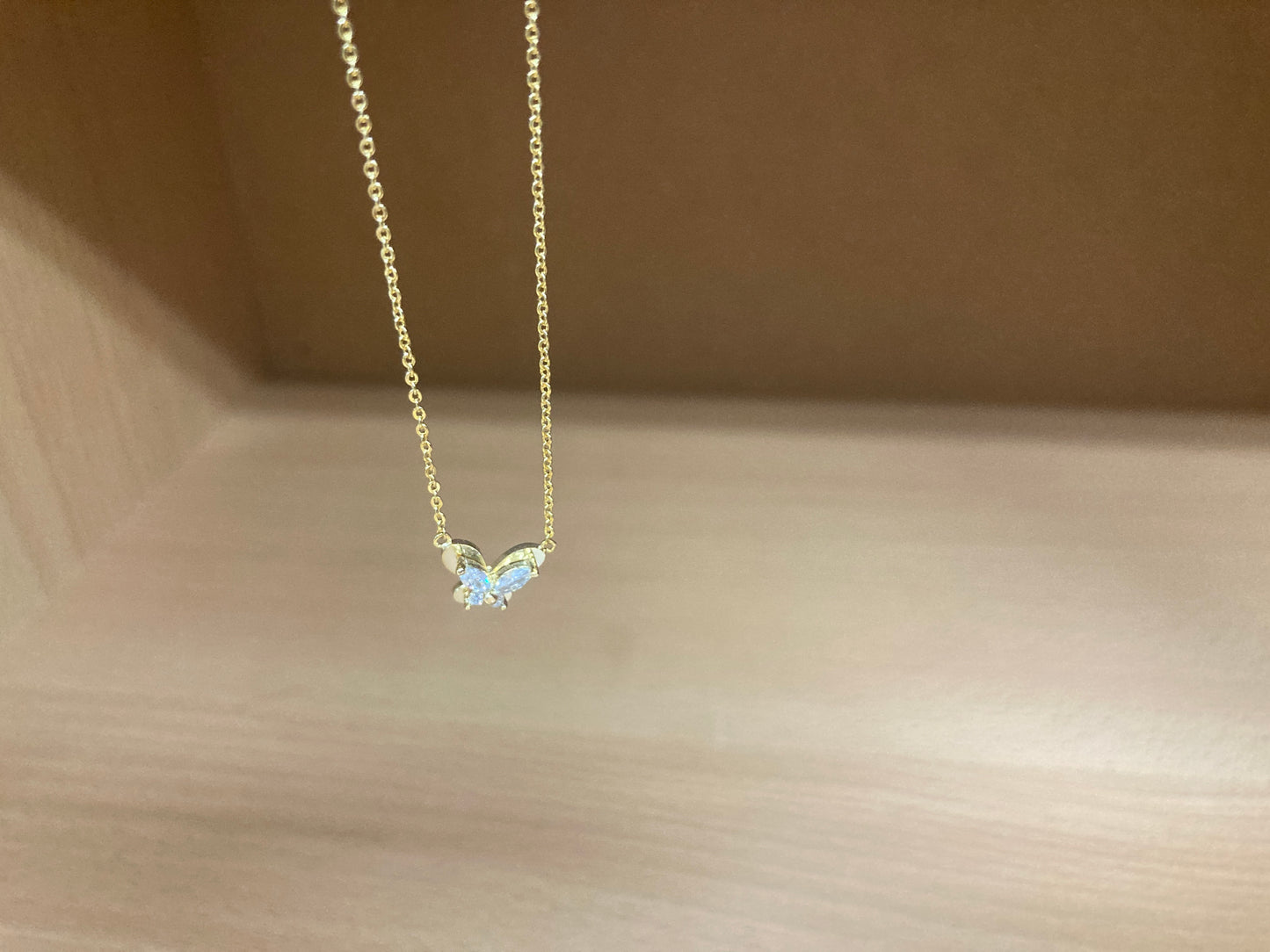 Tiny Treasures Seoul - Petite Butterfly Necklace (Gold) 10