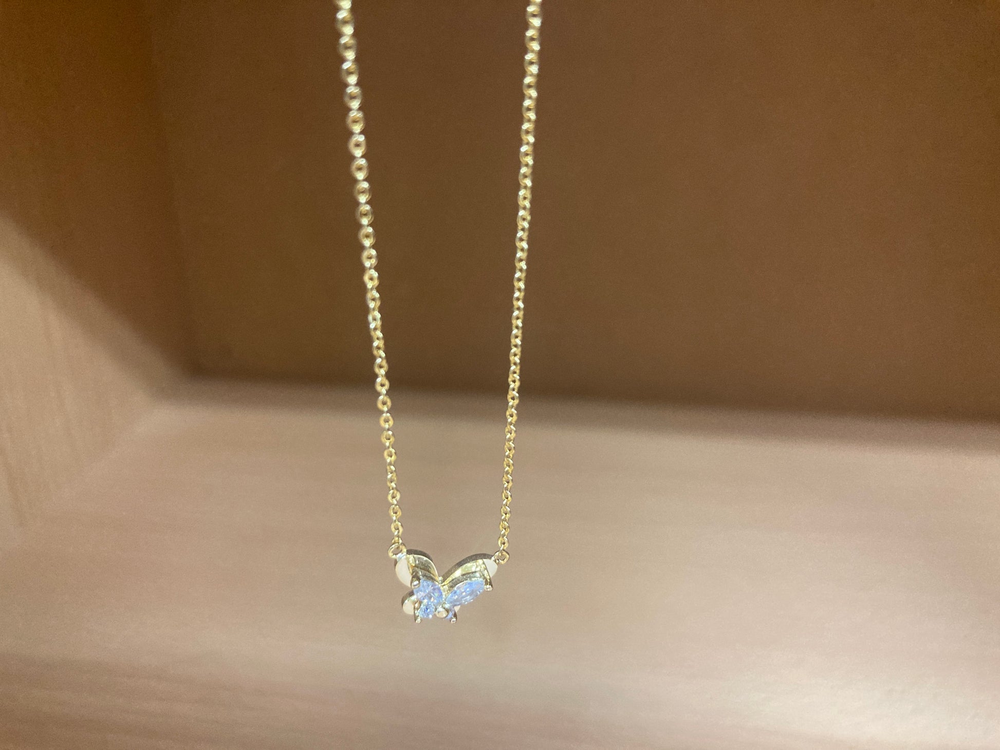 Tiny Treasures Seoul - Petite Butterfly Necklace (Gold) 14