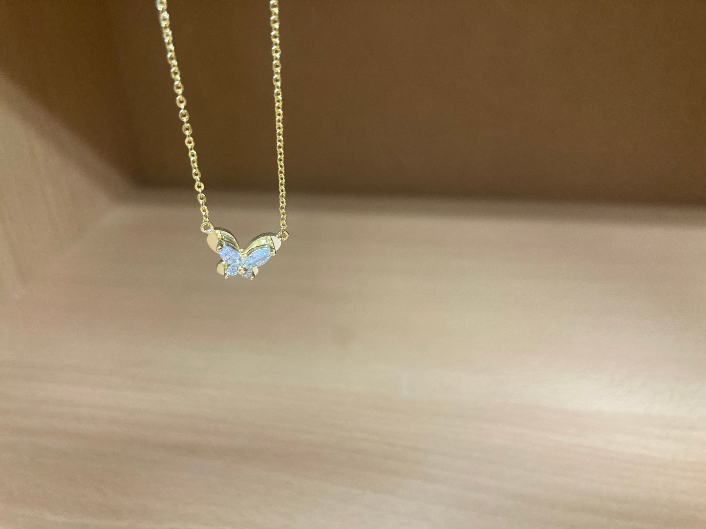 Tiny Treasures Seoul - Petite Butterfly Necklace (Gold) 5