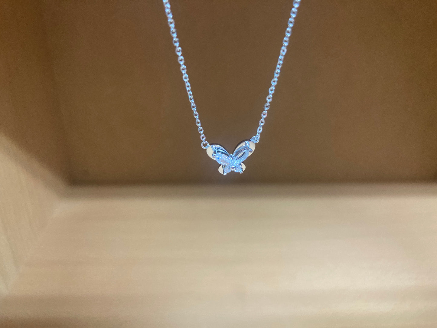 Tiny Treasures Seoul - Petite Butterfly Necklace (Silver) 