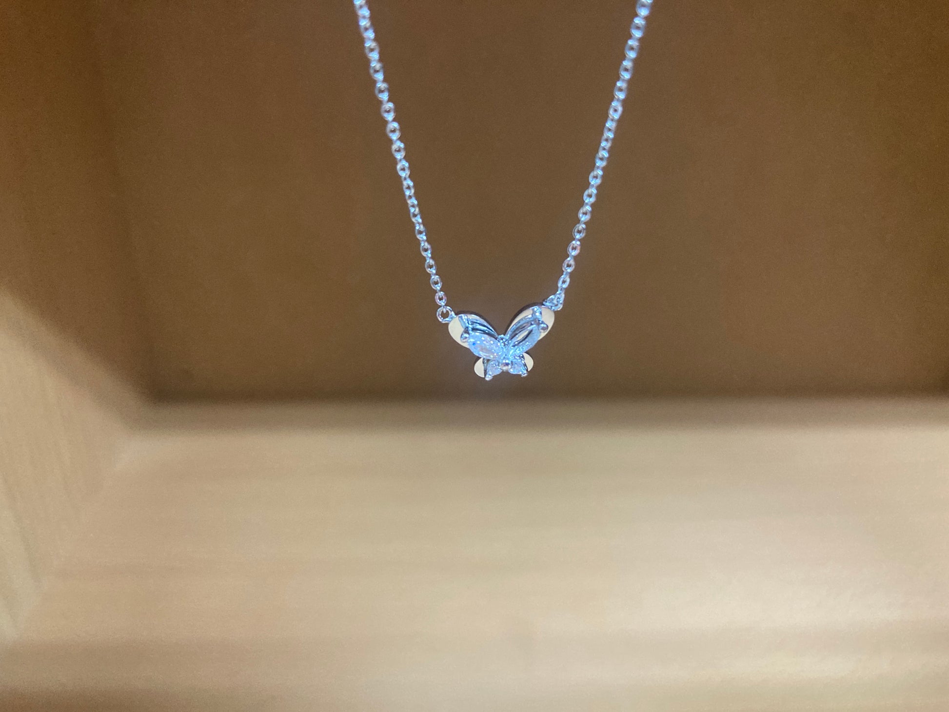Tiny Treasures Seoul - Petite Butterfly Necklace (Silver) 