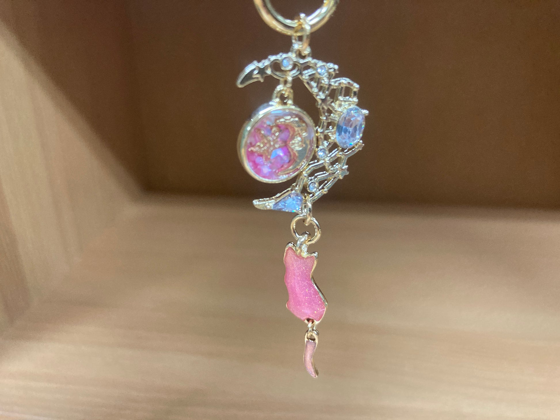 Tiny Treasures Seoul - Pink Cat Moon Bag Charm