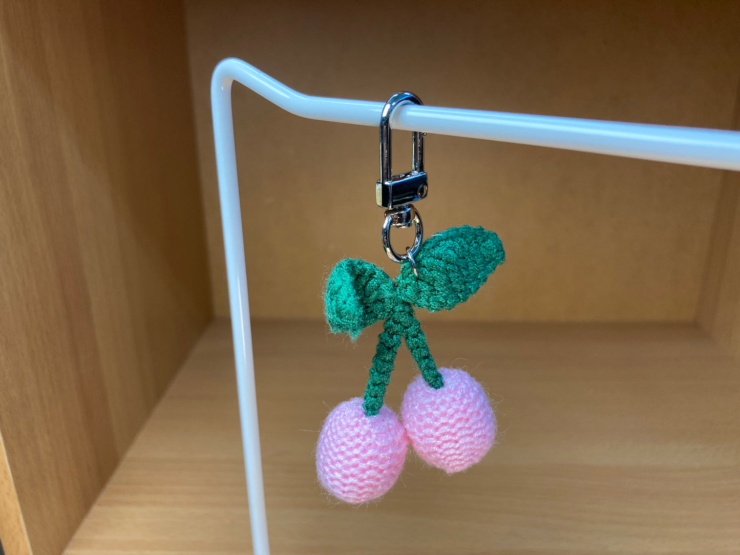 Tiny Treasures Seoul - Pink Cherry & Lucky Clover Knit Bag Charm Set