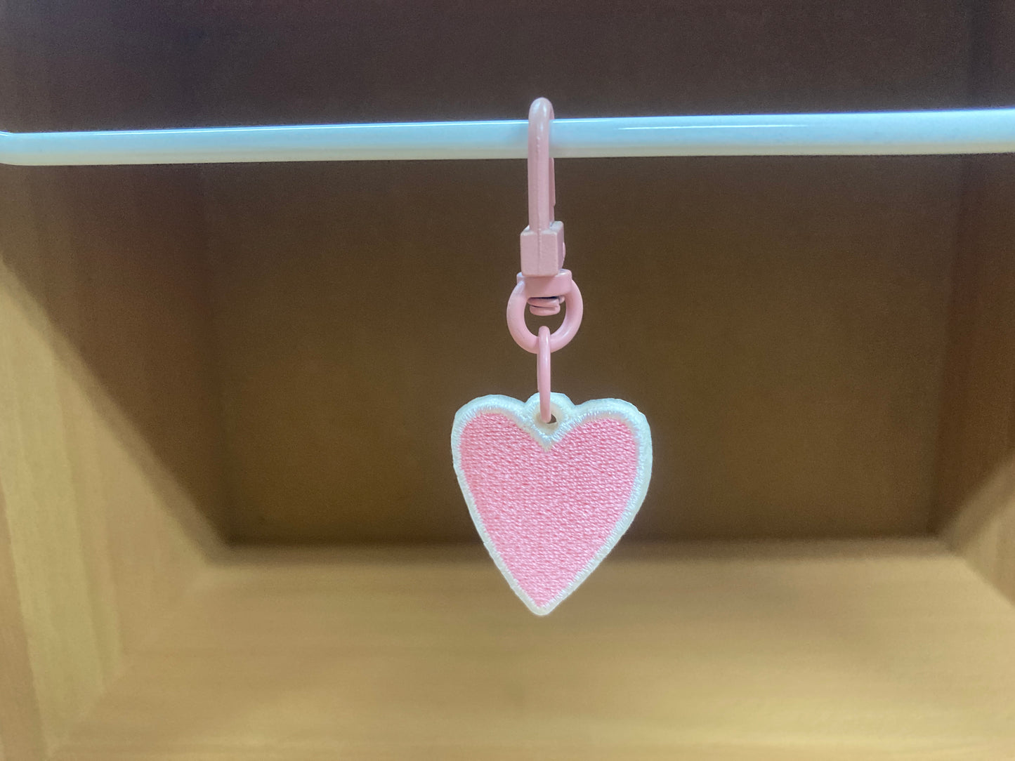 Tiny Treasures Seoul - Mini Pink Heart Embroidered Bag Charm 2