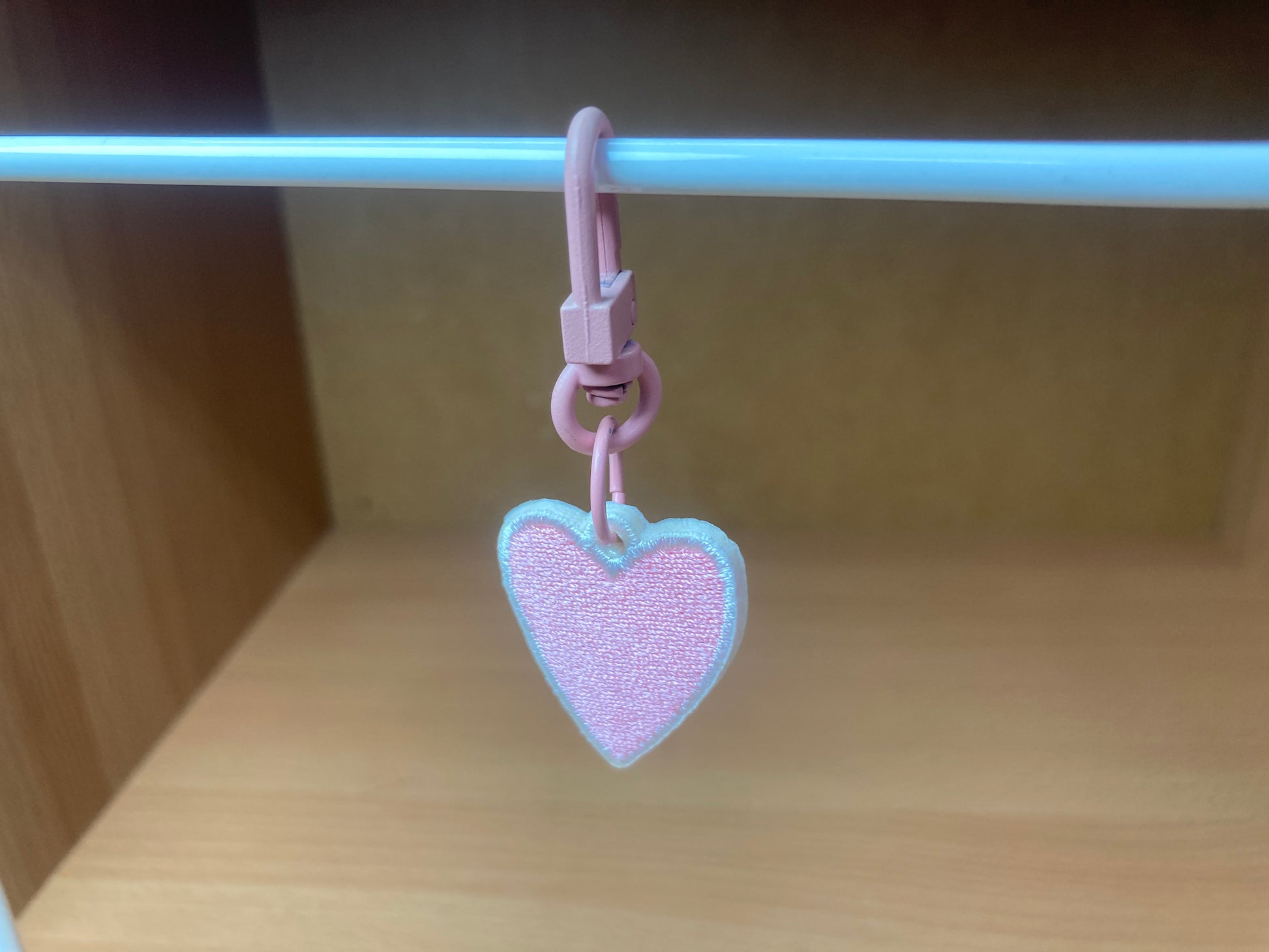 Tiny Treasures Seoul - Mini Pink Heart Embroidered Bag Charm 5