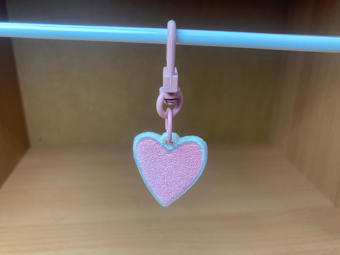 Tiny Treasures Seoul - Mini Pink Heart Embroidered Bag Charm 6