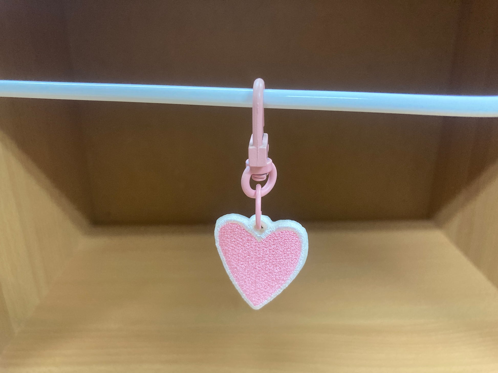 Tiny Treasures Seoul - Mini Pink Heart Embroidered Bag Charm 7