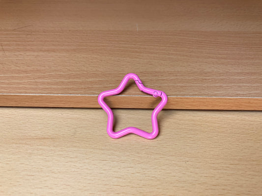 Pink Star Shape Holder Key Ring