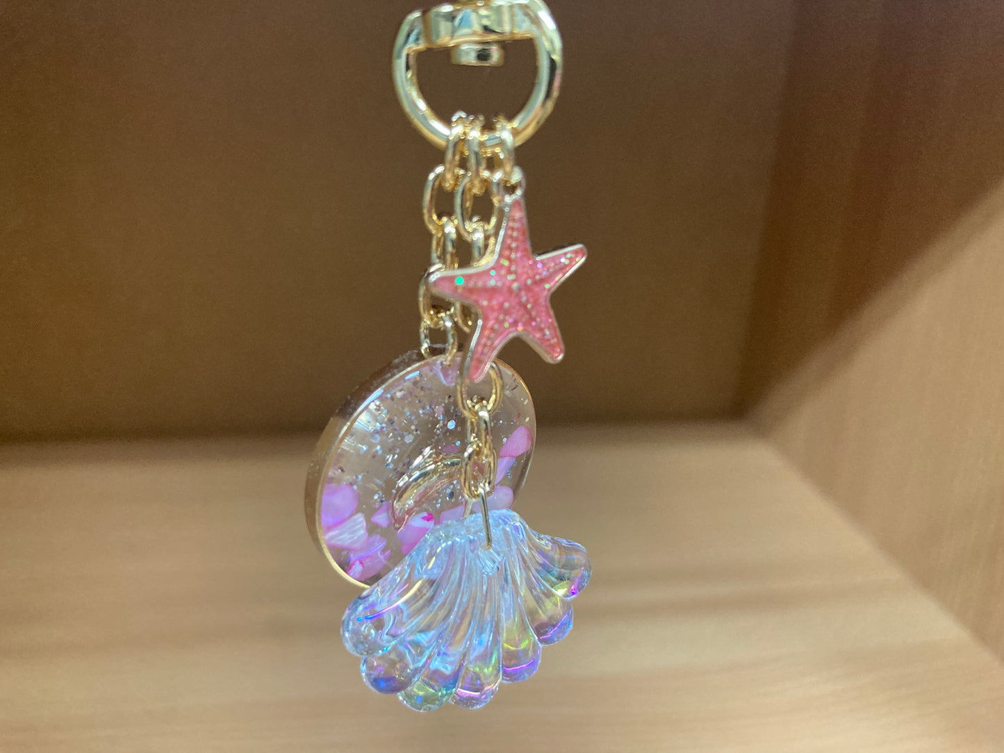 Tiny Treasures Seoul - Pink Starfish, Shell & Dolphin Glitter Bag Charm 8