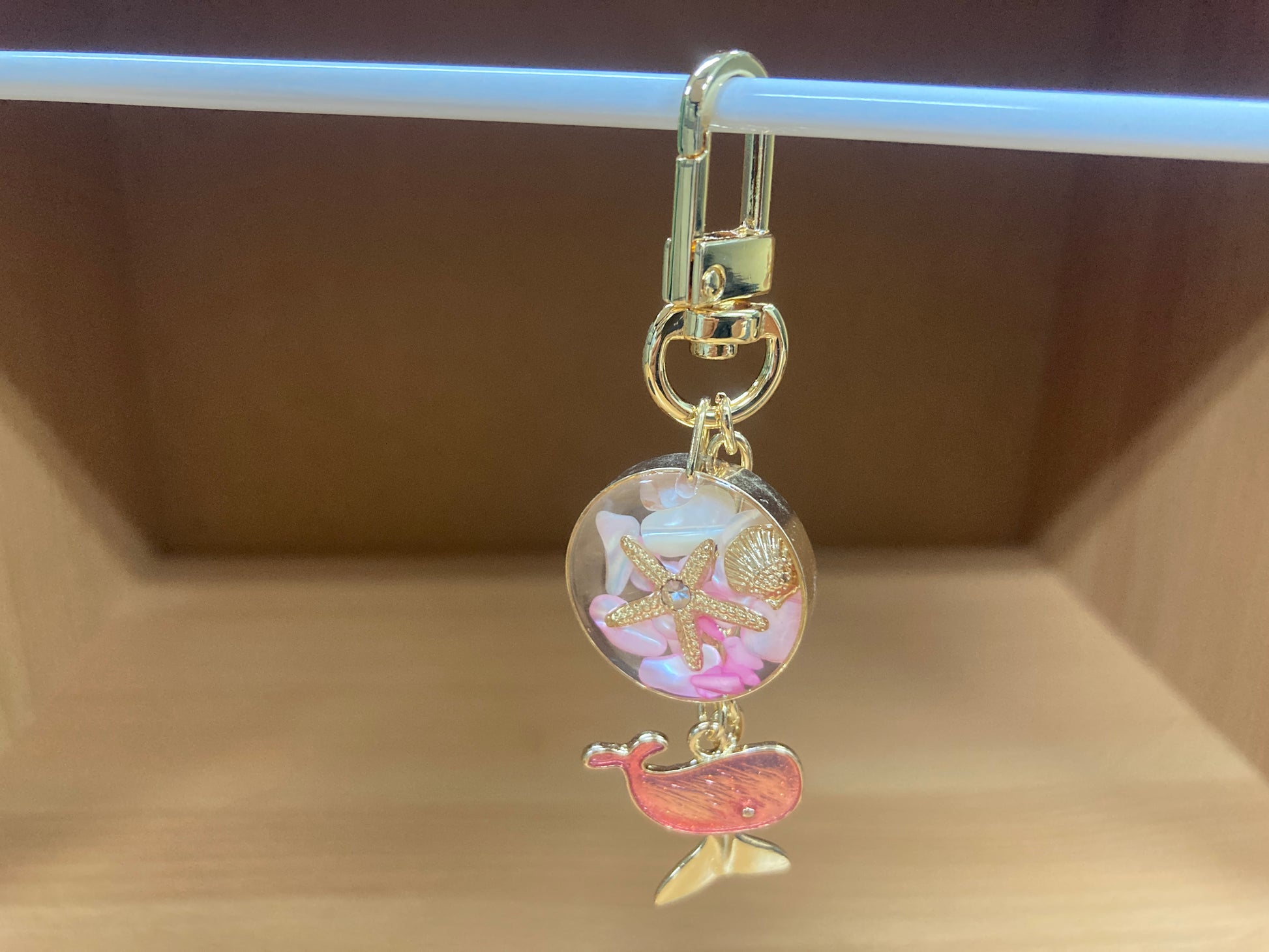 Tiny Treasures Seoul - Pink Whale Ocean Bag Charm Front View 3