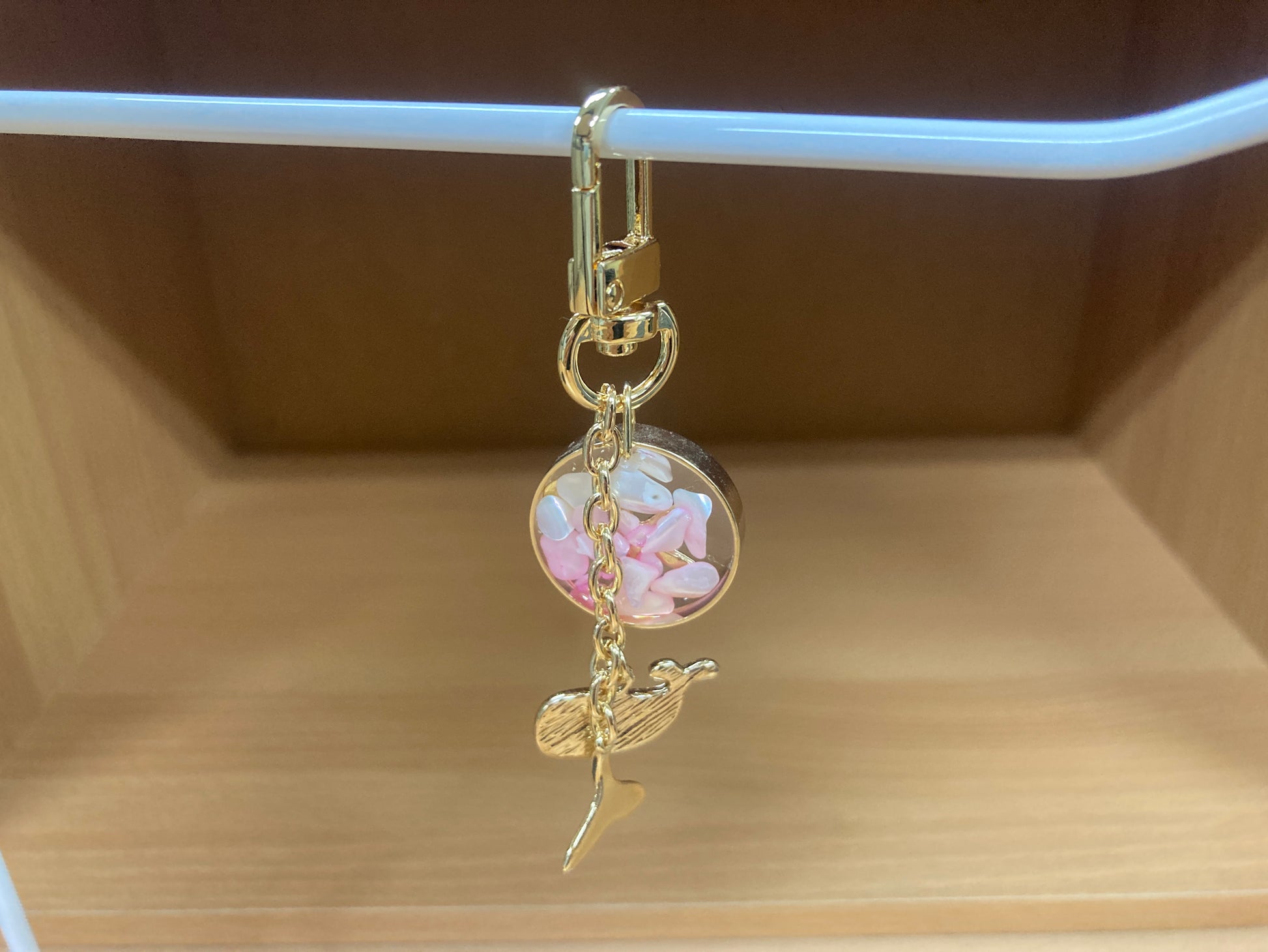 Tiny Treasures Seoul - Pink Whale Ocean Bag Charm Back View